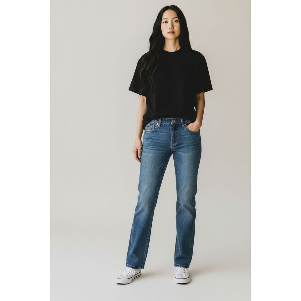 LOFT Women's Size 12 Curvy Bootcut Jeans Medium Wash Blue Denim Stretch
